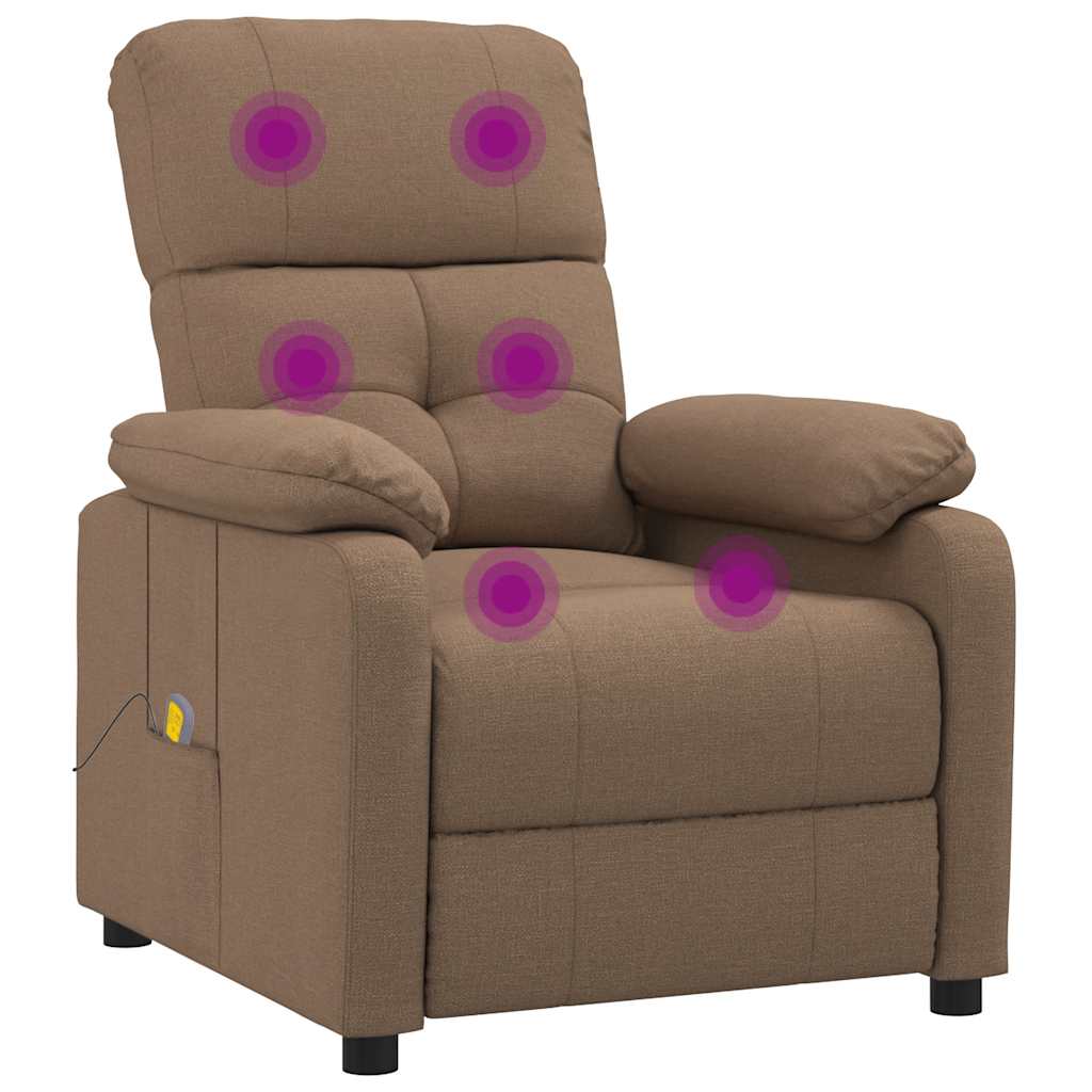 Masážní Křeslo Hnědé Textil