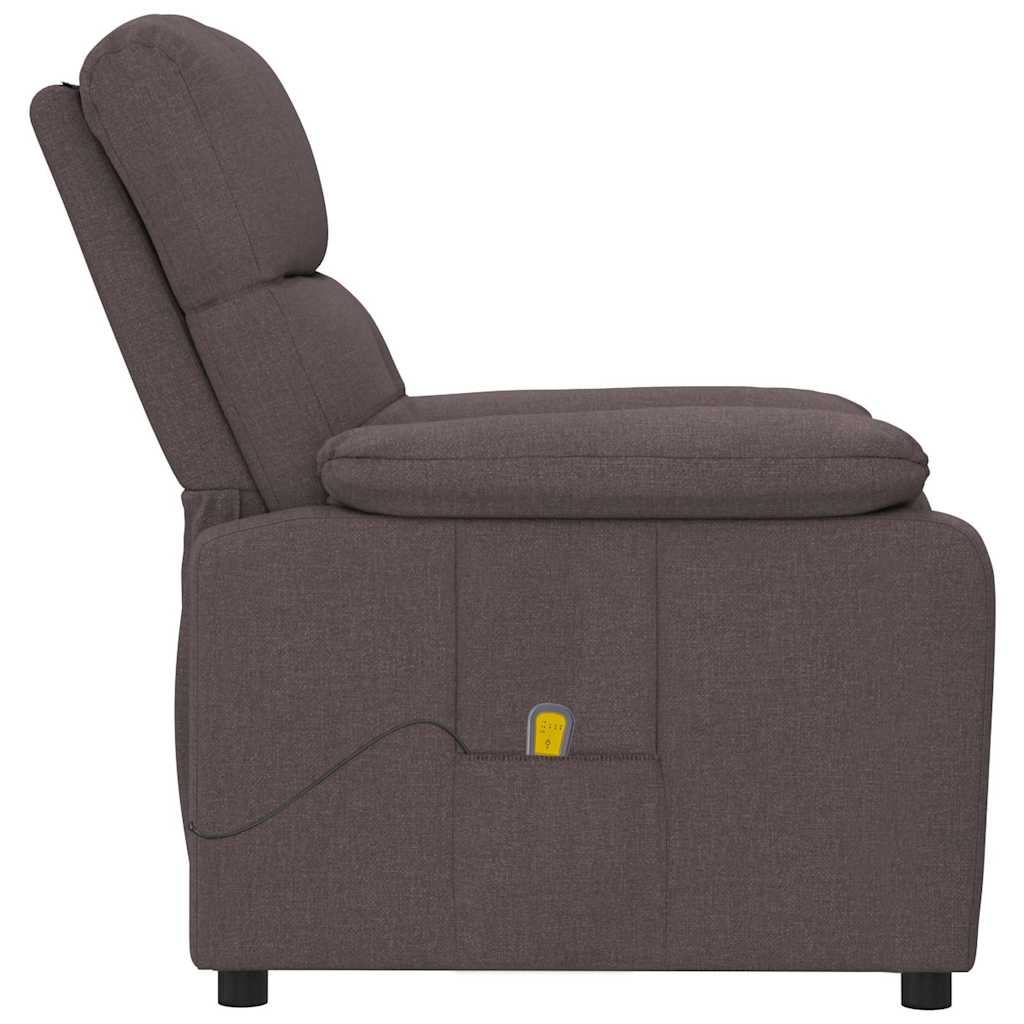 Masážní Křeslo Tmavě Hnědé Textil