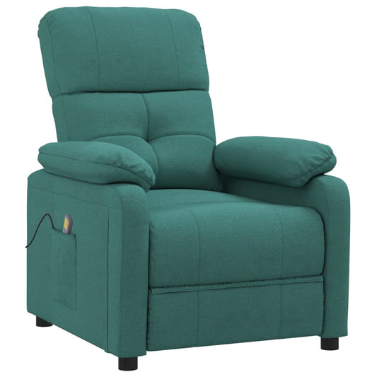 Masážní Křeslo Tmavě Zelené Textil