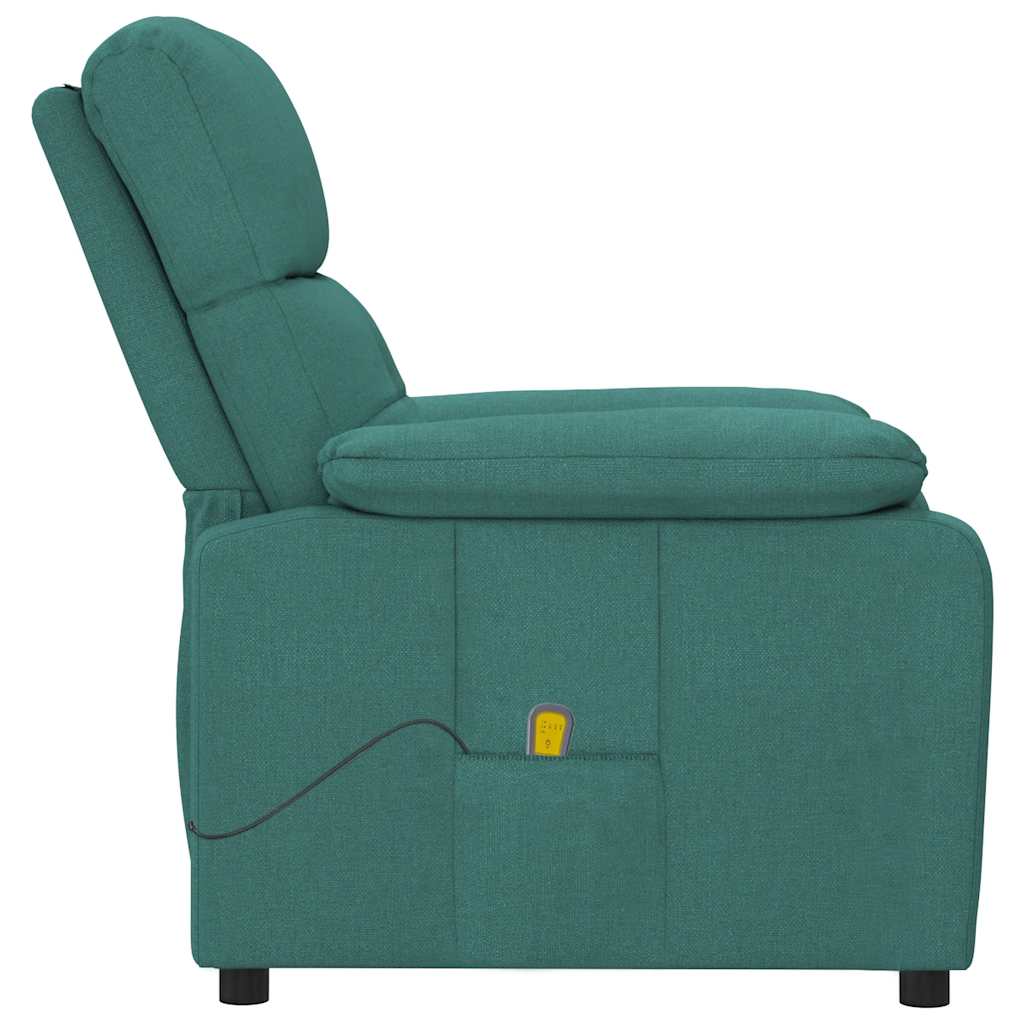 Masážní Křeslo Tmavě Zelené Textil