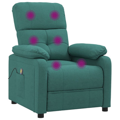 Masážní Křeslo Tmavě Zelené Textil