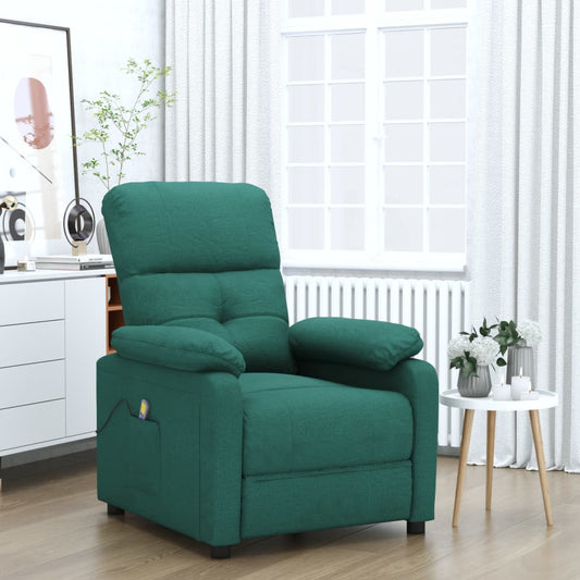 Masážní Křeslo Tmavě Zelené Textil