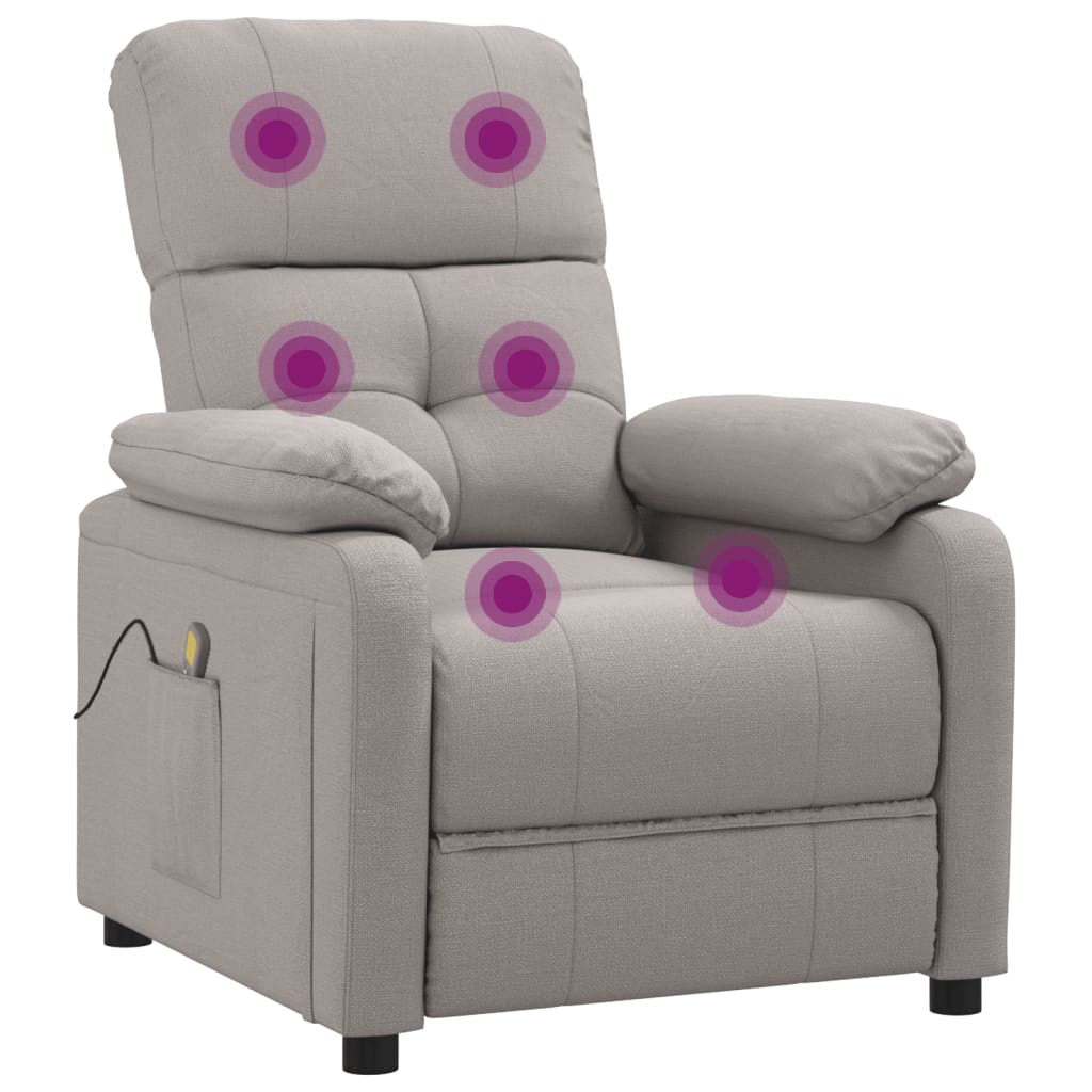 Masážní Křeslo Taupe Textil