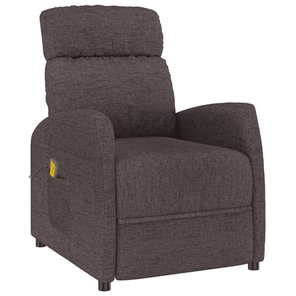 Masážní Křeslo Tmavě Hnědé Textil