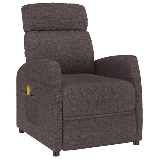 Masážní Křeslo Tmavě Hnědé Textil