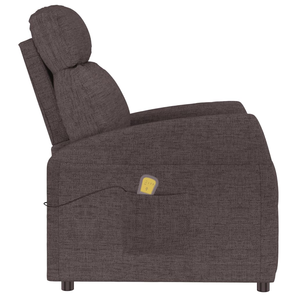 Masážní Křeslo Tmavě Hnědé Textil