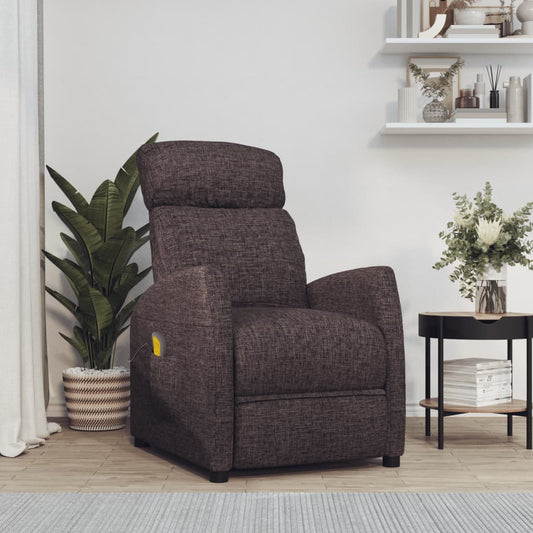 Masážní Křeslo Tmavě Hnědé Textil
