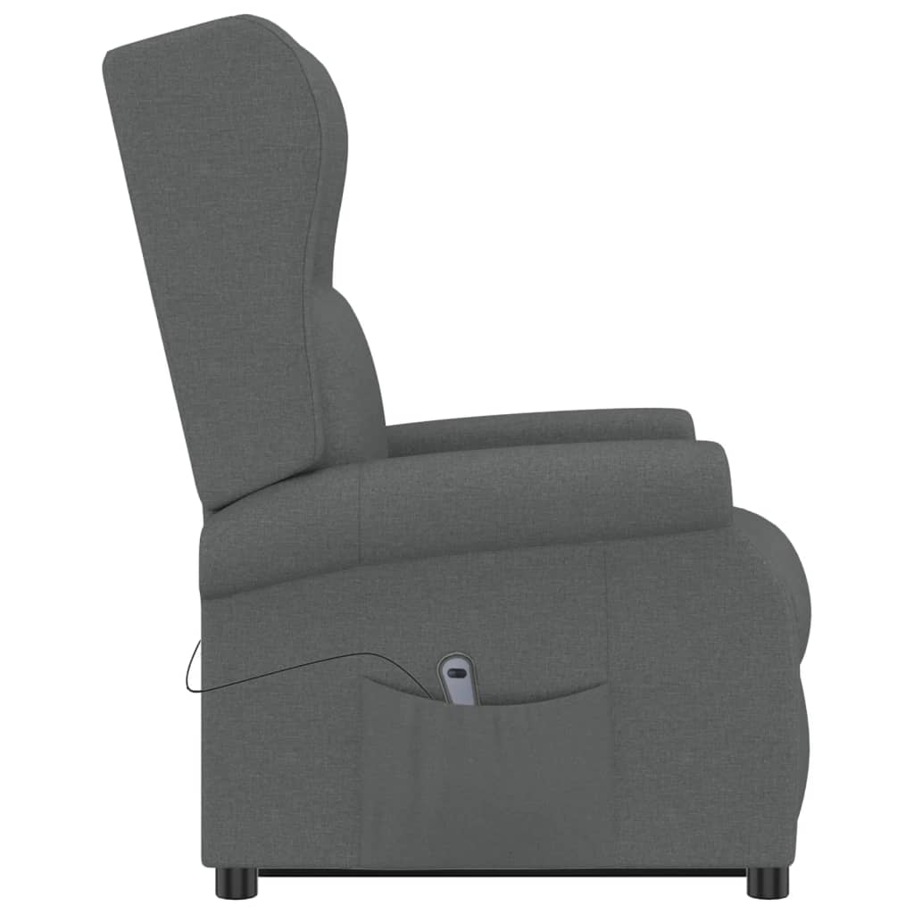 Zvedací Křeslo Tmavě Šedé Textil