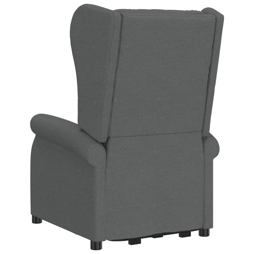Zvedací Křeslo Tmavě Šedé Textil