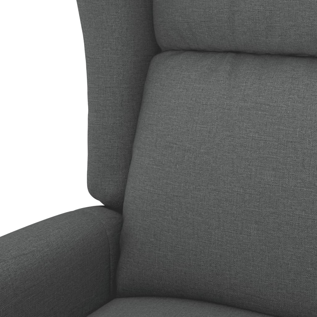 Zvedací Křeslo Tmavě Šedé Textil