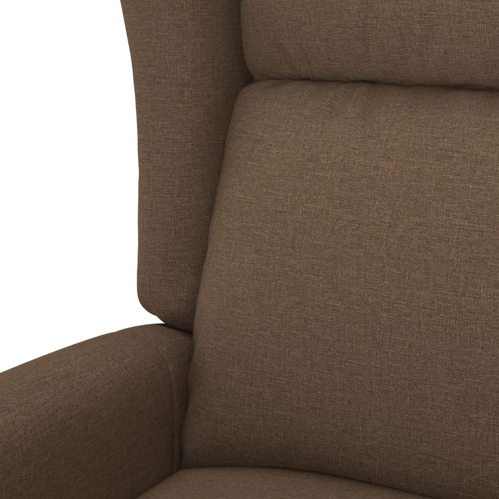 Zvedací Masážní Křeslo Hnědé Textil