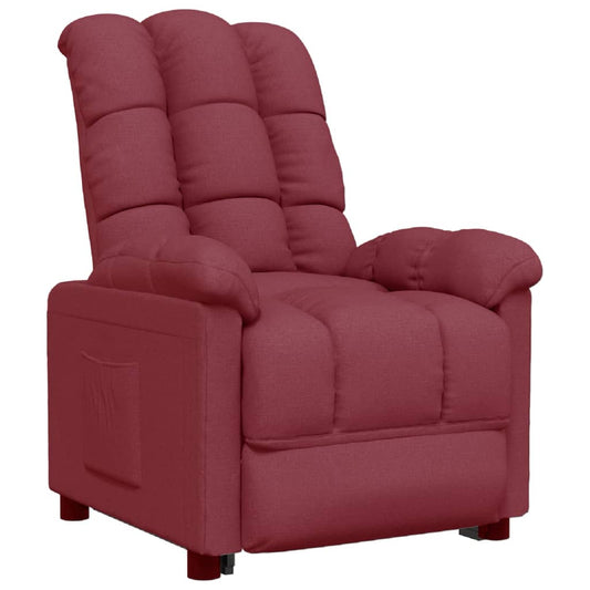 Polohovací Křeslo Vínové Textil