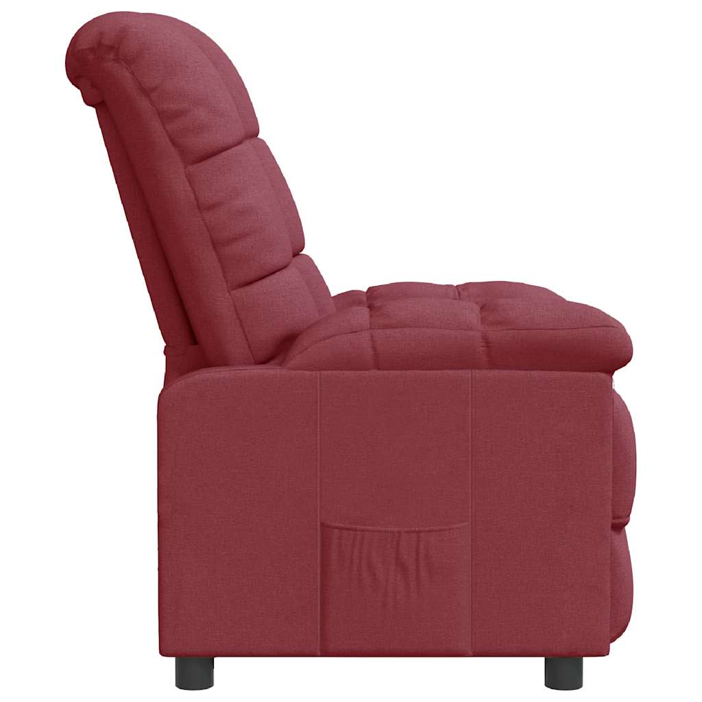 Polohovací Křeslo Vínové Textil