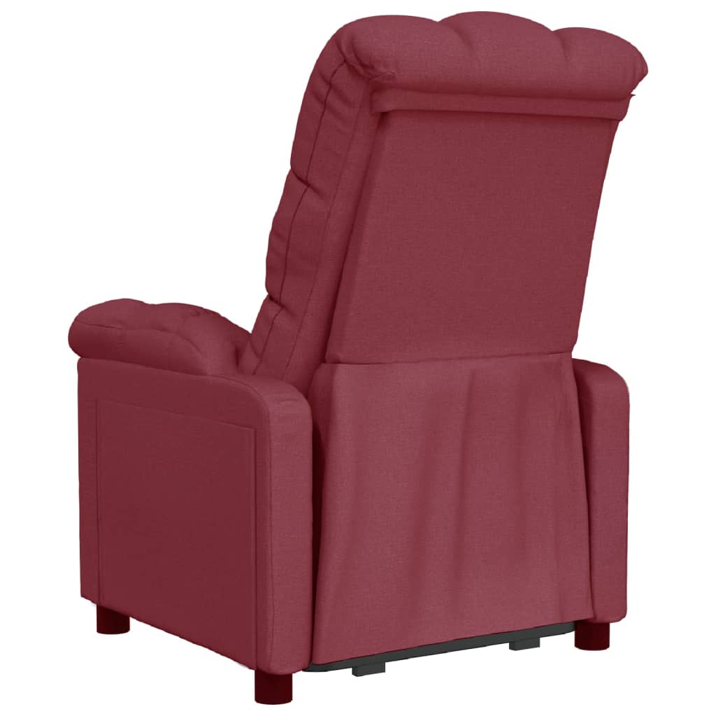 Polohovací Křeslo Vínové Textil