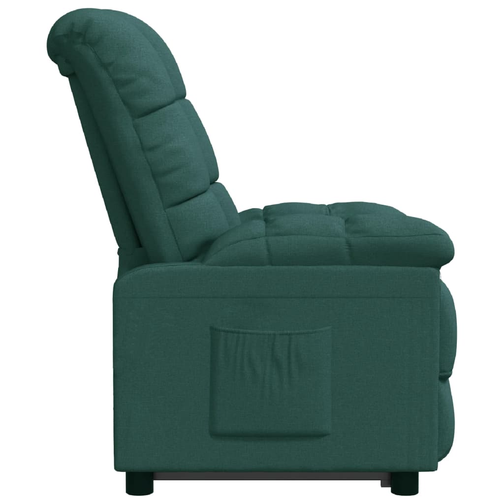 Polohovací Křeslo Tmavě Zelené Textil