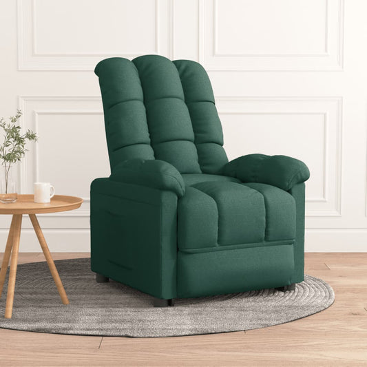 Polohovací Křeslo Tmavě Zelené Textil