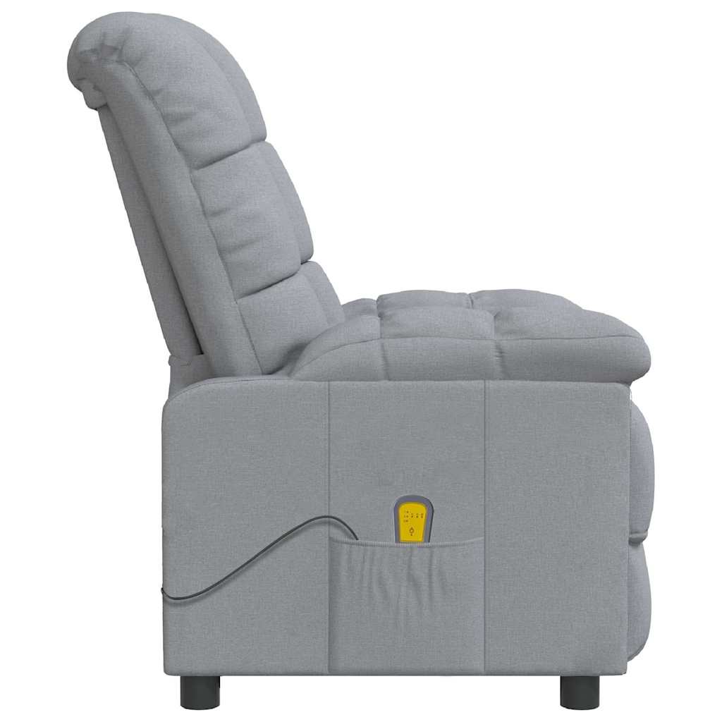 Masážní Křeslo Světle Šedé Textil