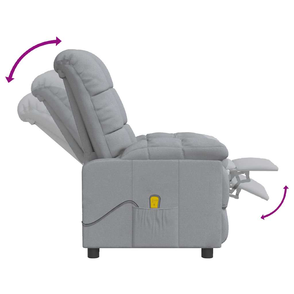 Masážní Křeslo Světle Šedé Textil