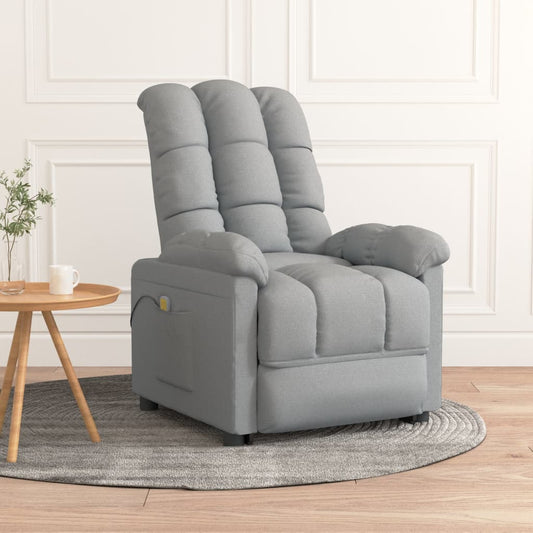 Masážní Křeslo Světle Šedé Textil