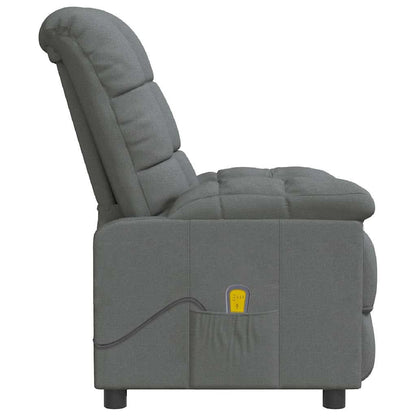 Masážní Křeslo Tmavě Šedé Textil