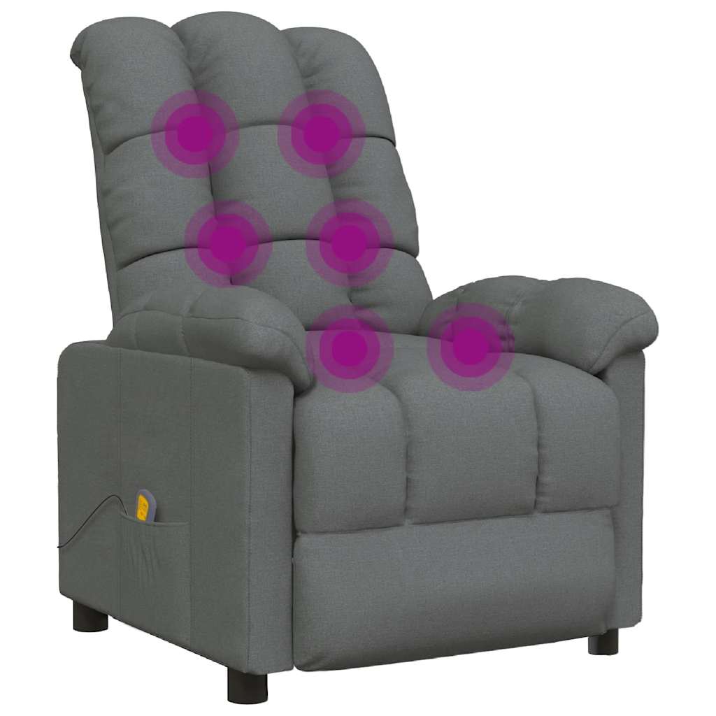Masážní Křeslo Tmavě Šedé Textil