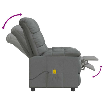 Masážní Křeslo Tmavě Šedé Textil