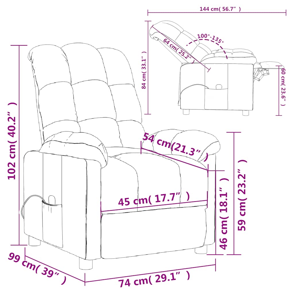 Masážní Křeslo Tmavě Šedé Textil
