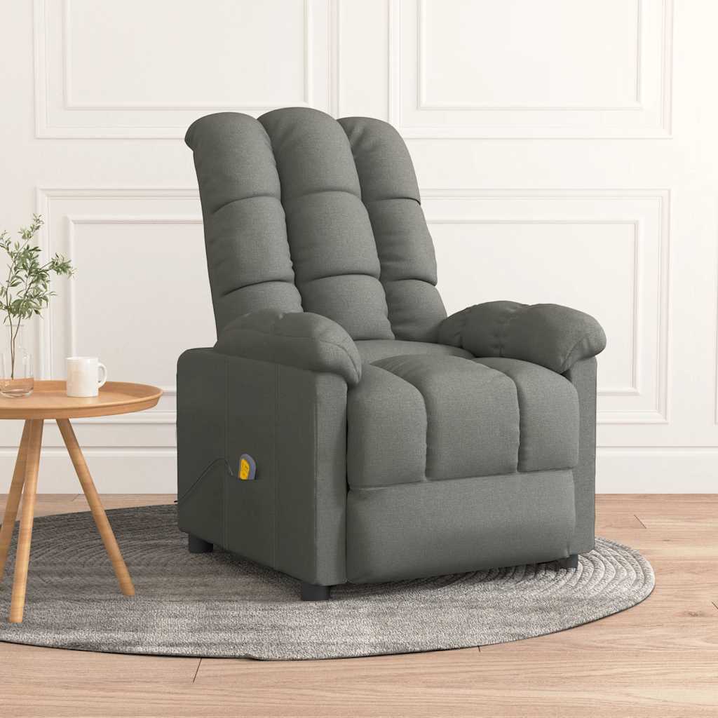 Masážní Křeslo Tmavě Šedé Textil