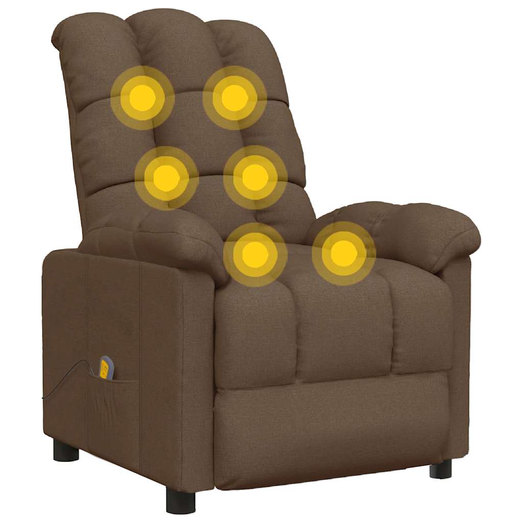 Masážní Křeslo Hnědé Textil