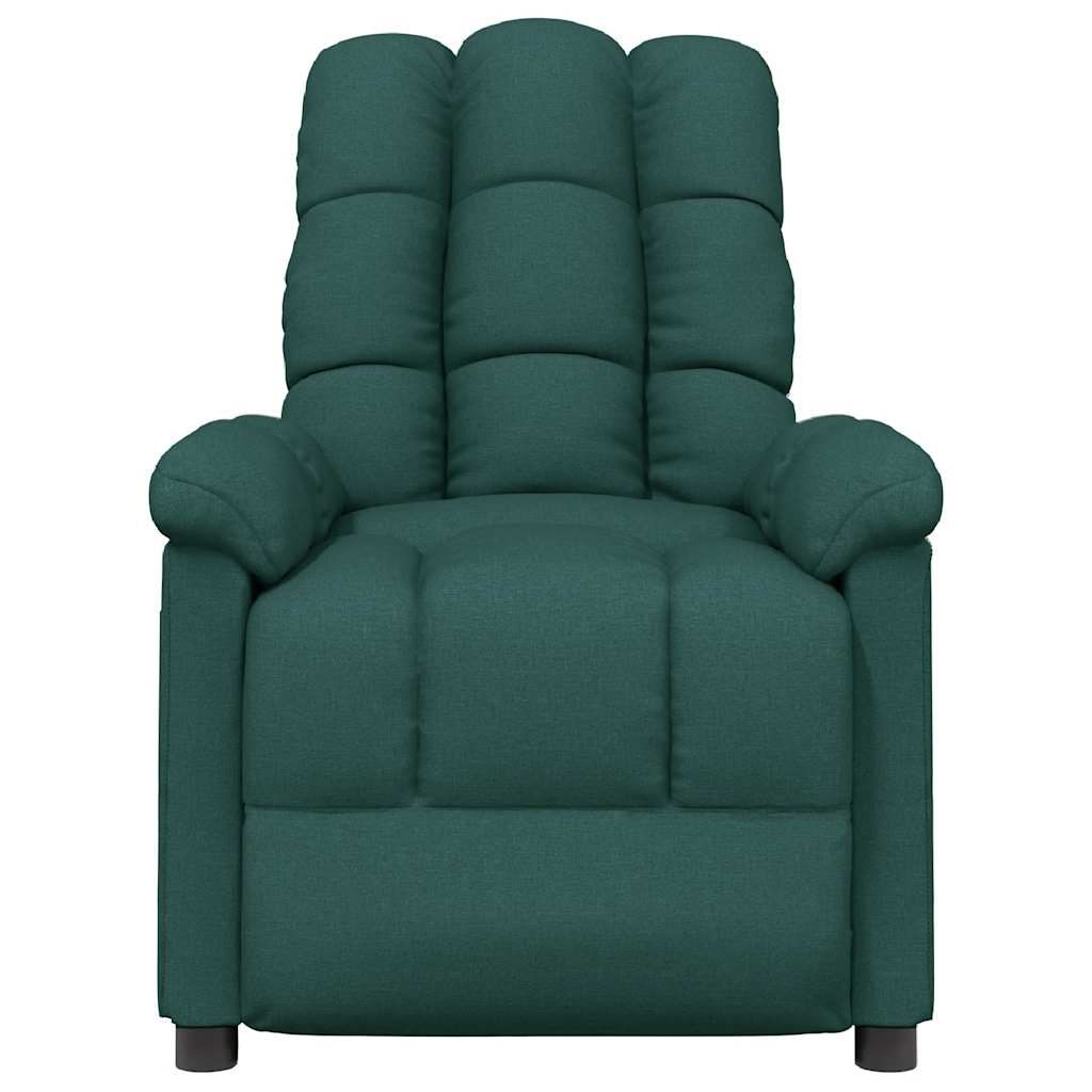 Masážní Křeslo Tmavě Zelené Textil