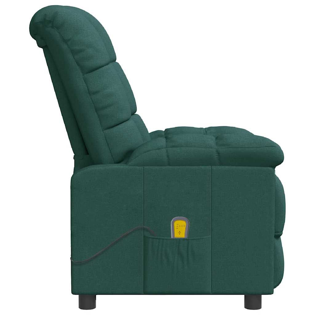 Masážní Křeslo Tmavě Zelené Textil