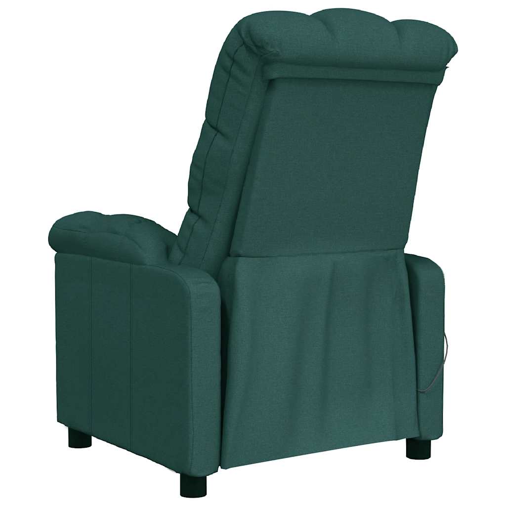 Masážní Křeslo Tmavě Zelené Textil
