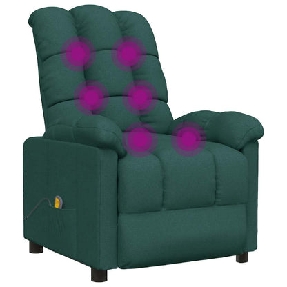 Masážní Křeslo Tmavě Zelené Textil