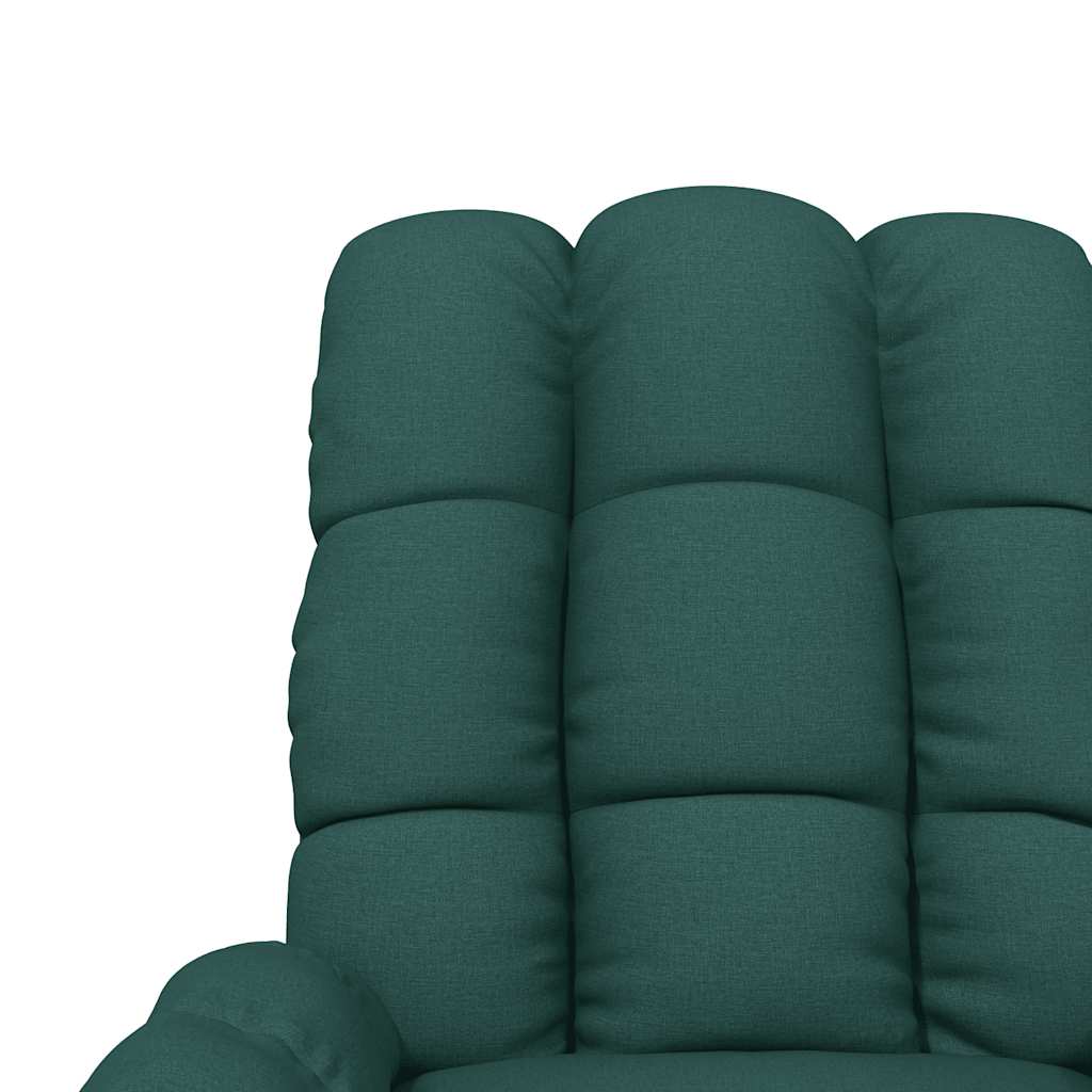 Masážní Křeslo Tmavě Zelené Textil
