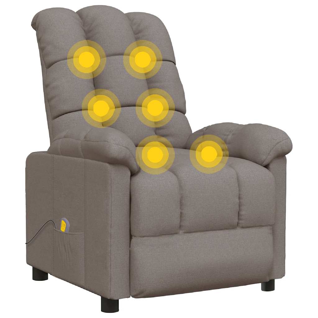 Masážní Křeslo Taupe Textil