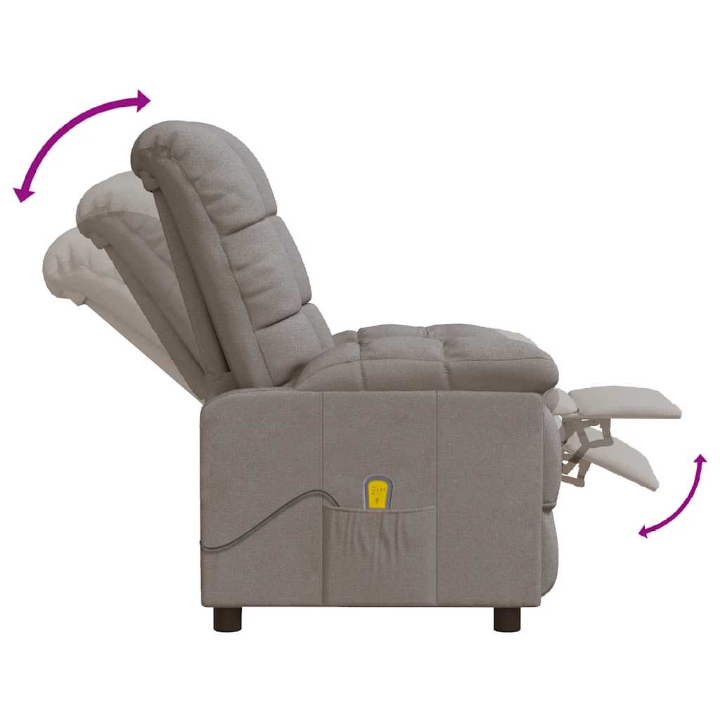 Masážní Křeslo Taupe Textil