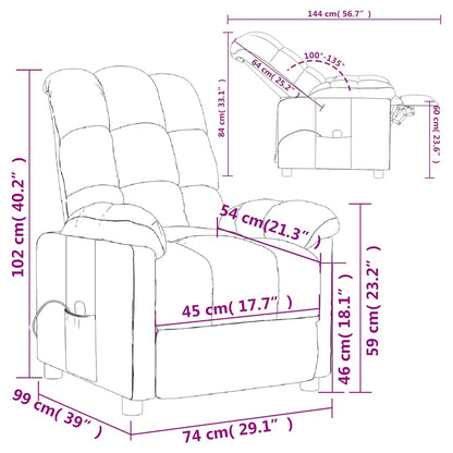 Masážní Křeslo Taupe Textil