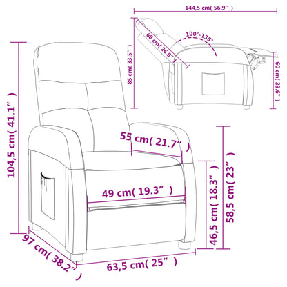 Polohovací Křeslo Krémové Textil
