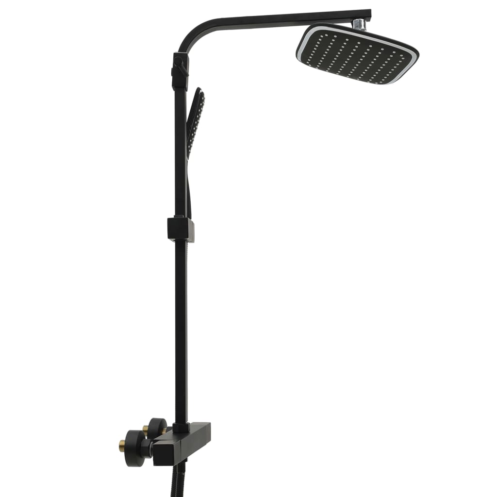 Sprchový Set Se Dvěma Hlavicemi Se Směšovačem A Hadicí Černý