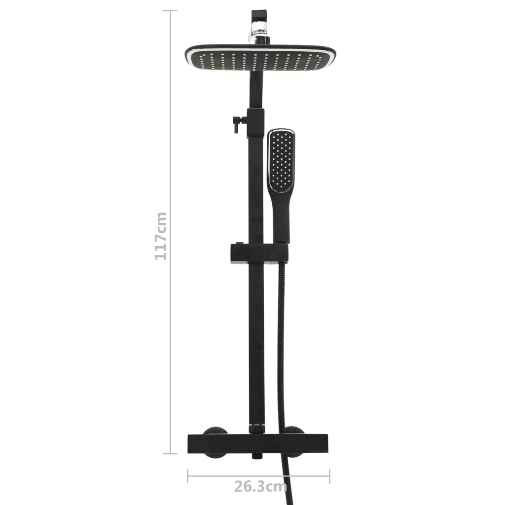 Sprchový Set Se Dvěma Hlavicemi Se Směšovačem A Hadicí Černý