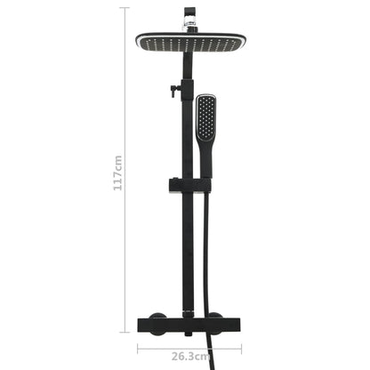 Sprchový Set Se Dvěma Hlavicemi Se Směšovačem A Hadicí Černý