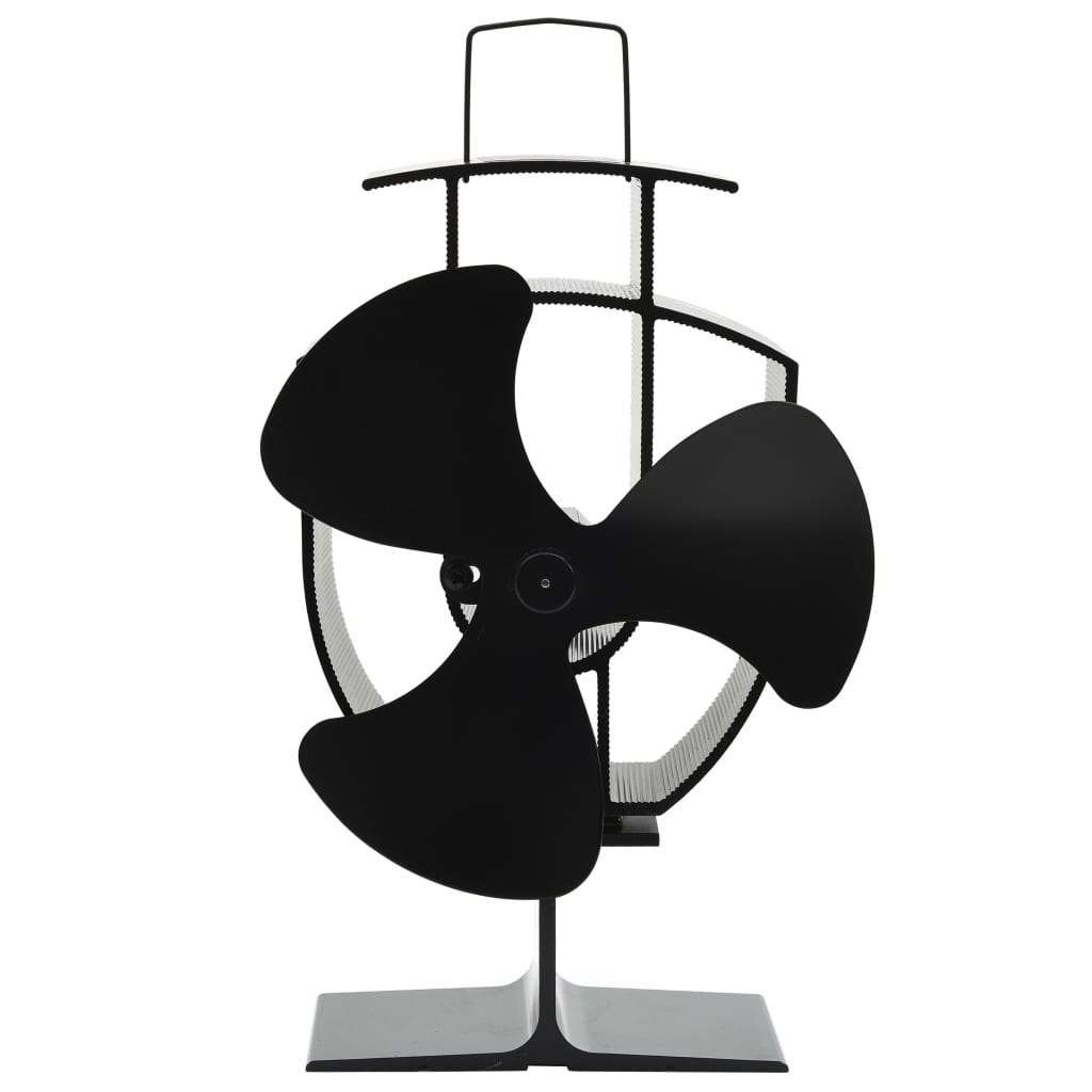 Teplem Poháněný Ventilátor Na Kamna 5 Lopatek Černý