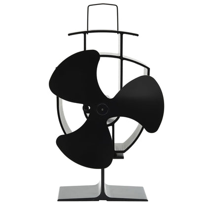 Teplem Poháněný Ventilátor Na Kamna 5 Lopatek Černý