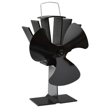Teplem Poháněný Ventilátor Na Kamna 5 Lopatek Černý