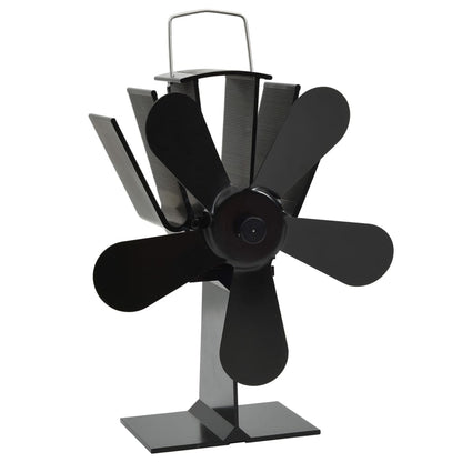 Teplem Poháněný Ventilátor Na Kamna 5 Lopatek Černý