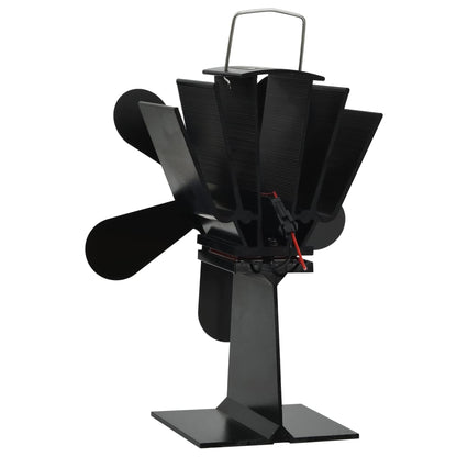 Teplem Poháněný Ventilátor Na Kamna 5 Lopatek Černý