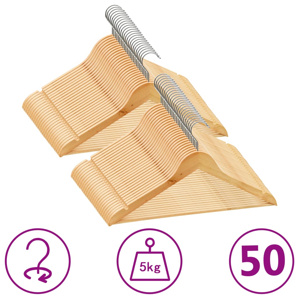 20 Ks Šatních Ramínek Protiskluzové Bílé Tvrdé Dřevo