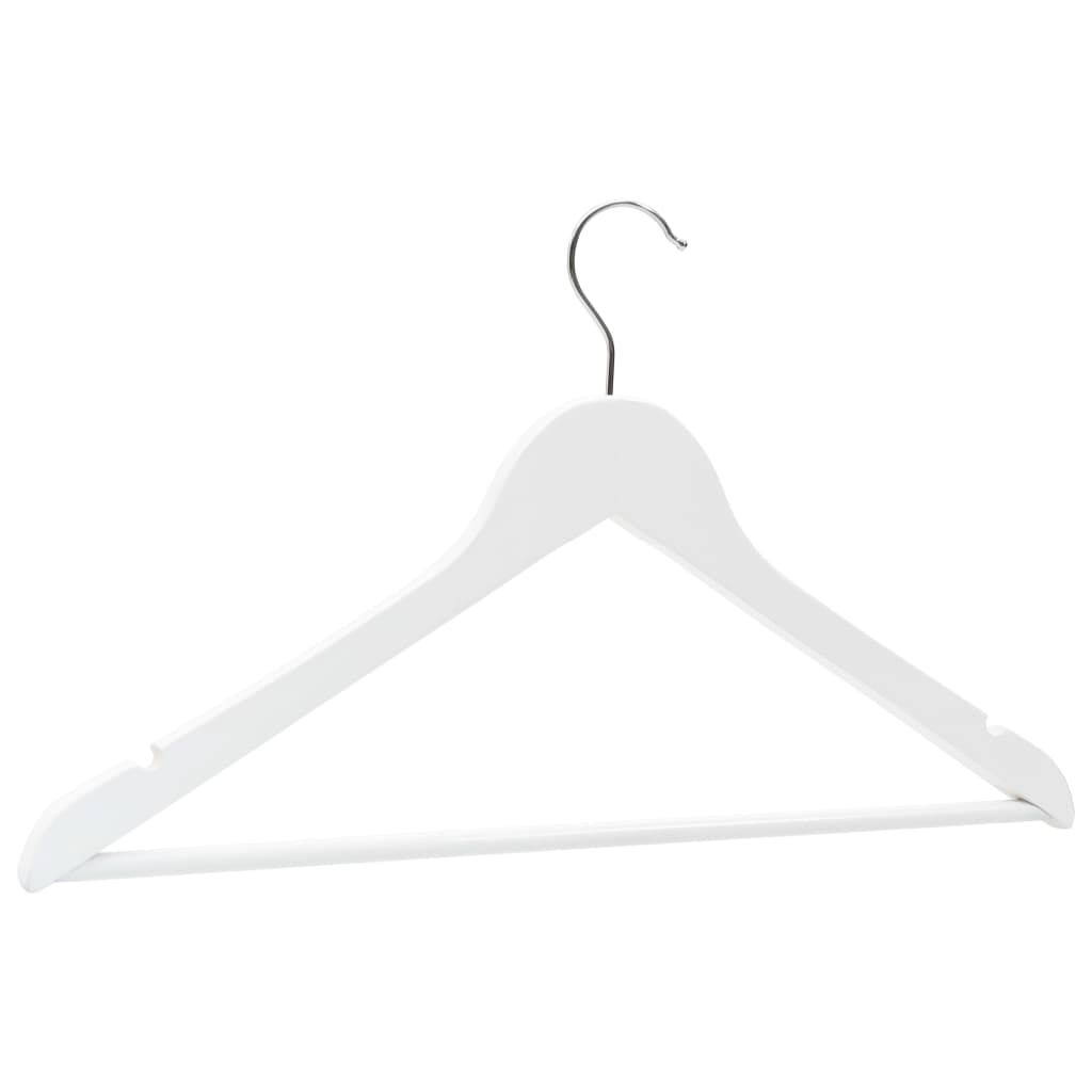 20 Ks Šatních Ramínek Protiskluzové Bílé Tvrdé Dřevo