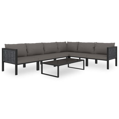 7Dílná Zahradní Sedací Souprava S Poduškami Polyratan Uhlová
