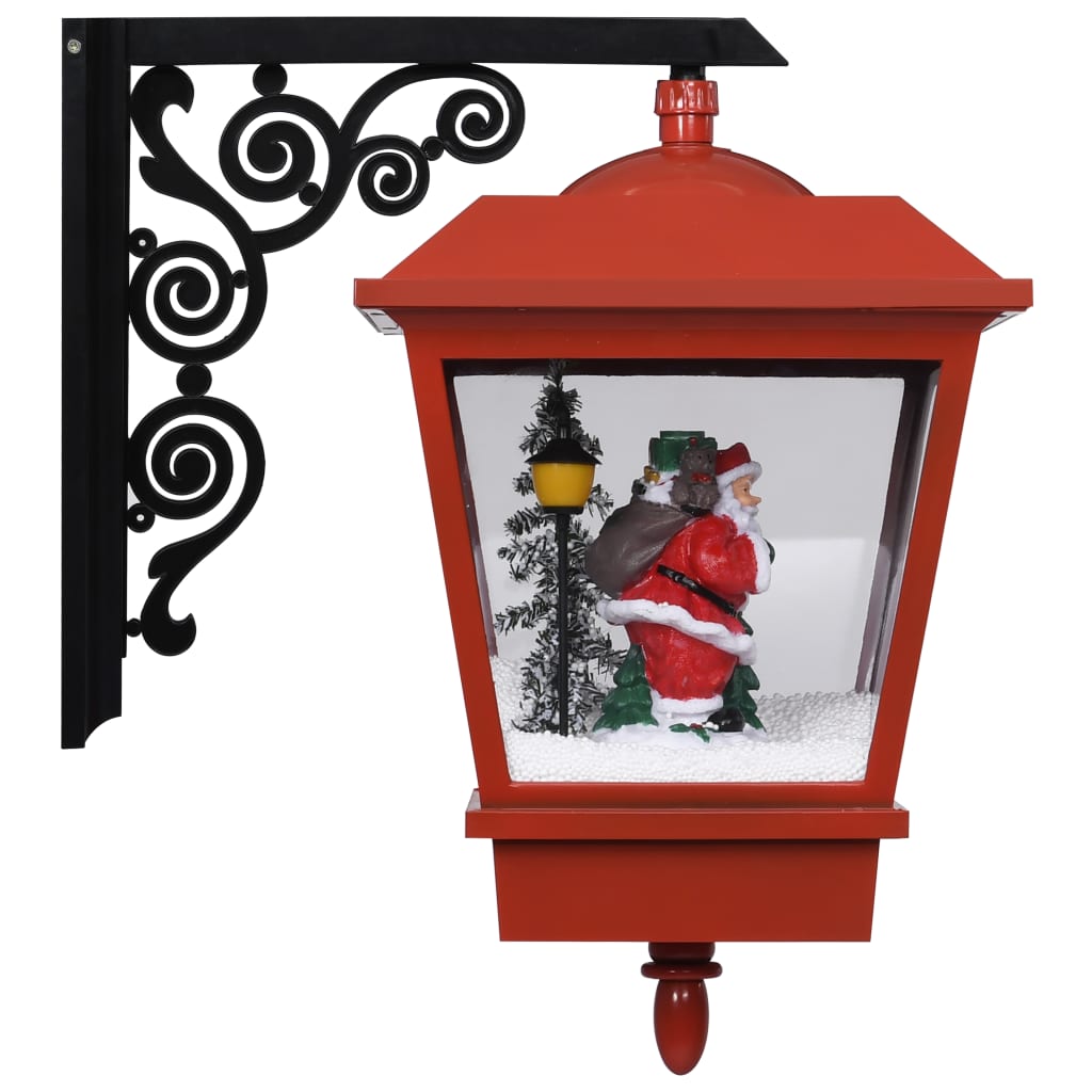 Vánoční Závěsná Lampa Led Světla A Santa Červená 40X27X45 Cm